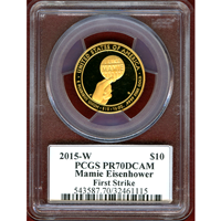 アメリカ 2015 10ドル 金貨 ファーストスパウズ PCGS PR70DCAM FS