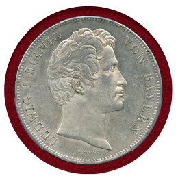 【SOLD】ドイツ バイエルン 1842年 2ターラー銀貨 ヴァルハラ神殿建立 PCGS MS61