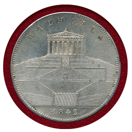 【SOLD】ドイツ バイエルン 1842年 2ターラー銀貨 ヴァルハラ神殿建立 PCGS MS61