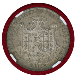 イタリア パルマ公国 1815 5リレ 銀貨 マリア・ルイーザ NGC MS62