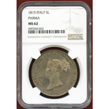 イタリア パルマ公国 1815 5リレ 銀貨 マリア・ルイーザ NGC MS62