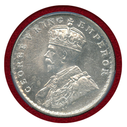 英領インド 1919年b ルピー銀貨 ジョージ5世 PCGS MS64+