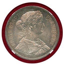 ドイツ フランクフルト 1861年 2ターラー 銀貨 フランコニア NGC MS62