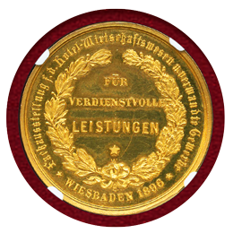 ドイツ ヴィースバーデン 1896年 金メダル NGC MS63DPL