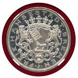 ドイツ ブレーメン 1906J 5マルク プルーフ銀貨 NGC PF64CAMEO