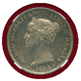 ポルトガル 1844年 1000レイス 銀貨 マリア2世  NGC AU DETAILS
