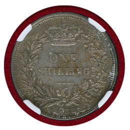 イギリス 1838年 シリング 銀貨 ヴィクトリア女王 NGC MS61W.Wyon