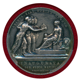イギリス 1838年 銀メダル ヴィクトリア戴冠記念 PCGS AU58