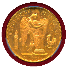 フランス 1904A 50フラン 金貨 エンジェル PCGS MS63