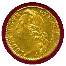 フランス 1759/8A ルイドール 金貨 ルイ15世 PCGS MS63