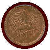 【SOLD】独領ニューギニア 1894A 10ペニヒ 銅貨 極楽鳥 PCGS MS64RB