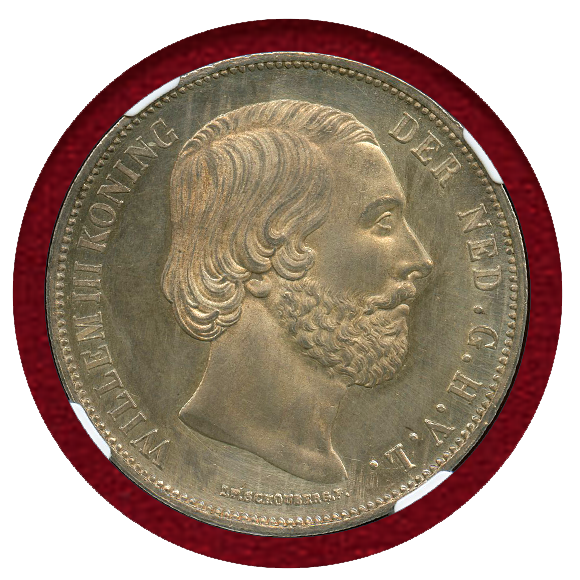 JCC | ジャパンコインキャビネット / オランダ 1872年 2.5グルデン 銀貨 ウィレム3世 NGC UNC DETAILS