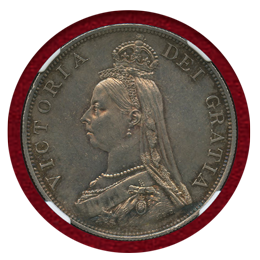 イギリス 1887年 4シリング銀貨 ヴィクトリア ジュビリーヘッド NGC MS62