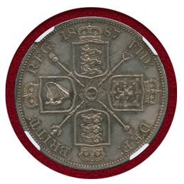 イギリス 1887年 4シリング銀貨 ヴィクトリア ジュビリーヘッド NGC MS62