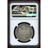 ドイツ ハンブルク 1909J 3マルク 銀貨 紋章 NGC PF67