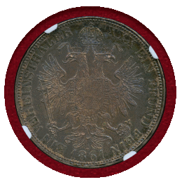 【SOLD】オーストリア 1861A ターラー 銀貨 フランツヨーゼフ1世 NGC MS63