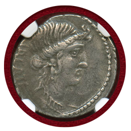 【SOLD】共和制ローマ 紀元前42年 デナリウス銀貨 ブルートゥス Ch VF