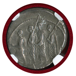 【SOLD】共和制ローマ 紀元前42年 デナリウス銀貨 ブルートゥス Ch VF