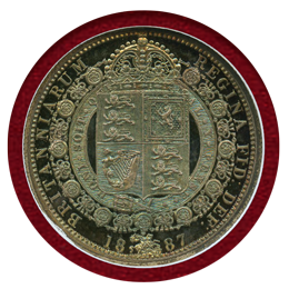 【SOLD】イギリス 1887年 1/2クラウン 銀貨 ヴィクトリアジュビリーヘッド PF65CAM