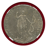 イタリア ジェノア 1797年 8リレ銀貨 ヨハネ立像 NGC AU DETAILS