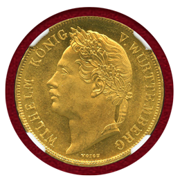ドイツ ヴュルテンブルク 1841年 4ダカット金貨 ヴィルヘルム1世 MS63+
