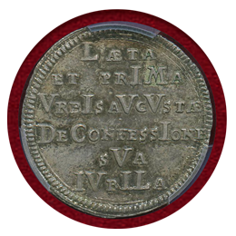 ドイツ アウグスブルク 1730年 パターンダカット銀貨 都市景観 PCGS MS63