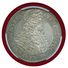 神聖ローマ帝国 オーストリア 1693年 ターラー 銀貨 レオポルト1世 PCGS MS62
