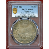 ドイツ ニュルンベルク 1768SR ターラー 銀貨 都市景観 PCGS MS61