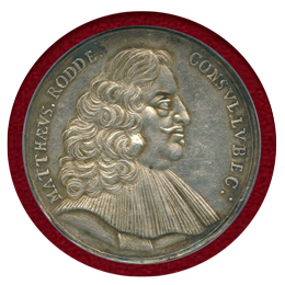 【SOLD】ドイツ リューベック 1694年 銀メダル マテウス・ロッデ 都市景観 MS61