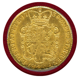 イギリス 1738年 2ギニー 金貨 ジョージ2世 ヤングヘッド NGC AU58