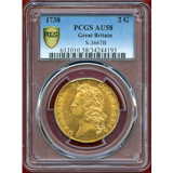 イギリス 1738年 2ギニー 金貨 ジョージ2世 ヤングヘッド NGC AU58