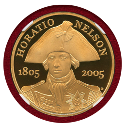 イギリス 2005年 5ポンド 金貨 ネルソン没後200周年記念 NGC PF70UC