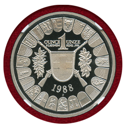 スイス 現代射撃祭 1988年 100フラン 1oz プラチナ貨 アルトドルフ PF68UC
