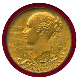 イギリス 1897年 ヴィクトリア女王 ダイアモンドジュビリー 金メダル UNC Details
