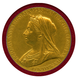 イギリス 1897年 ヴィクトリア女王 ダイアモンドジュビリー 金メダル UNC Details