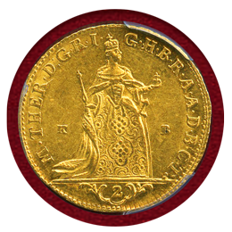 ハンガリー 1765年 2ダカット 金貨 マリア・テレジア/聖母マリアとキリスト PCGS AU55