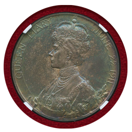 イギリス 1911年 銀メダル ジョージ5世戴冠記念 NGC MS65Matte