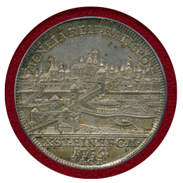 ドイツ レーゲンスブルク 1756 ICB ターラー銀貨 都市景観 PCGS MS62