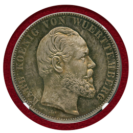 ドイツ ヴュルテンベルク 1871年 2ターラー銀貨 ウルム大聖堂修復記念 NGC PF66