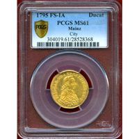 ドイツ マインツ 1795年 ダカット 金貨 都市景観 PCGS MS61