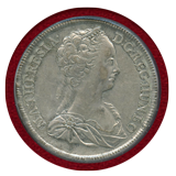 ハンガリー 1742年 ターラー銀貨 マリア・テレジア、マドンナ PCGS AU55