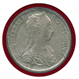 ハンガリー 1742年 ターラー銀貨 マリア・テレジア、マドンナ PCGS AU55