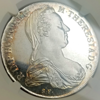オーストリア (1780) ターラー 銀貨 マリアテレジア リストライク PF68CAMEO