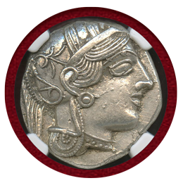 【SOLD】古代ギリシャ アッティカ アテネ 440-404BC 4ドラクマ銀貨 NGC MS