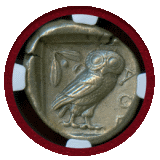 【SOLD】古代ギリシャ アッティカ アテネ 455-440BC 4ドラクマ 銀貨 フクロウ AU