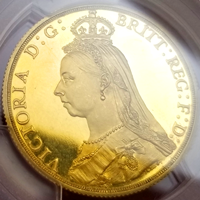 【SOLD】イギリス 1887年 2ポンド 金貨 ヴィクトリア ジュビリーヘッド PR63DCAM