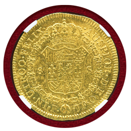 【SOLD】コロンビア 1813P JF 8エスクード金貨 フェルナンド7世 NGC MS62