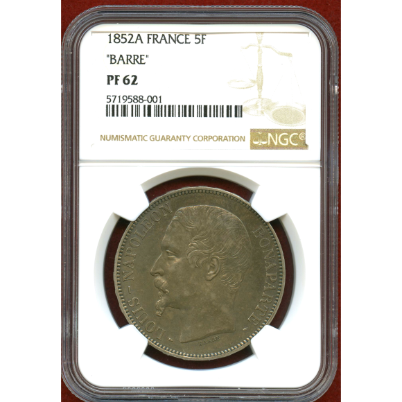 JCC | ジャパンコインキャビネット / フランス 1852A 5フラン 銀貨 