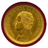 イタリア サルデーニャ王国 1828年 80リレ 金貨 カルロ・フェリーチェ NGC AU55