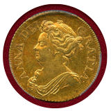 イギリス 1709年 ギニー 金貨 アン女王 PCGS AU58